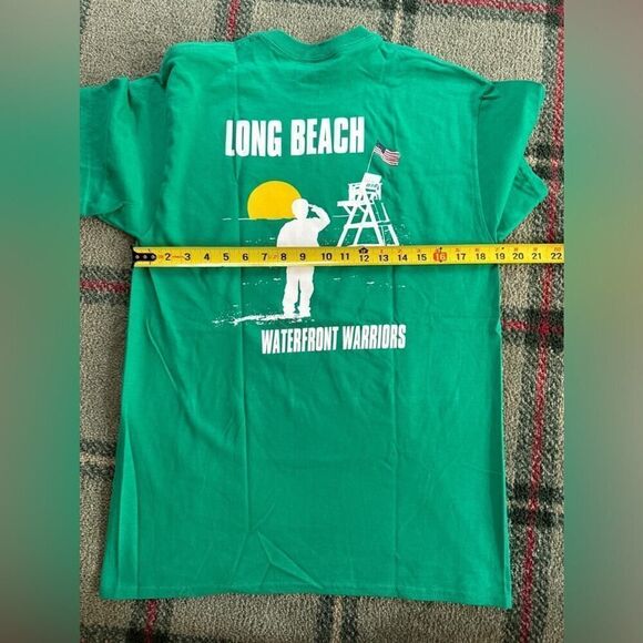 Gildan green T-shirt w flag shamrock design and Waterfront Warriors NWOT M - Picture 5 of 7